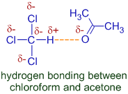 hydrogen bonding between chloroform and acetone
