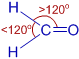 shape and bond angles in formaldehyde