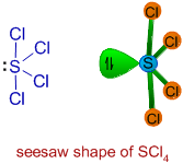 seesaw shape of sulfur tetrachloride