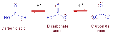 structure of carbonate bicarbonate carbonic acid