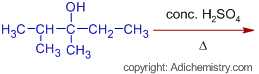 dehydration of alcohol with conc. H2SO4