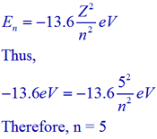 Energy of Bohr's nth orbit formula solved problem
