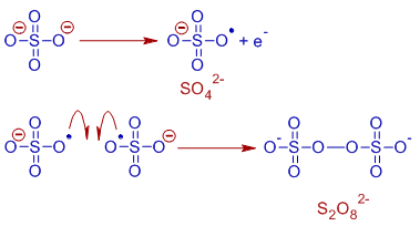 persulfate, S2O8 2- formation