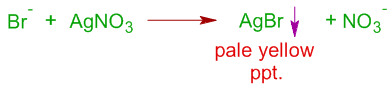 lassaignes test for bromine pale yellow precipitate