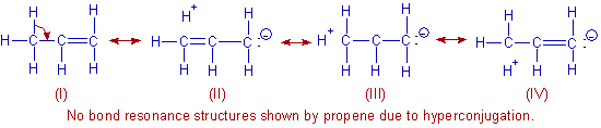 no bond resonance structures of propene