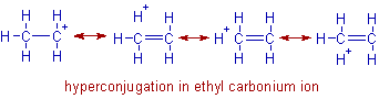 no bond resonance structures of ethyl carbonium ion.