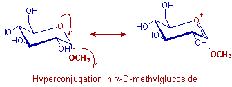 hyperconjugation in alpha methyl glucoside