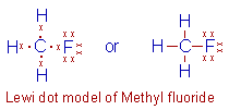 lewis dot model for methyl fluoride molecule