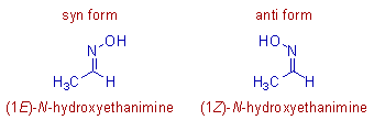 iupac nomenclature of acetaldoxime isomers