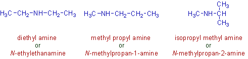 metamerism: diethyl amine, methyl propyl amine and isopropyl methyl amine