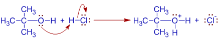 protonation of alcohol