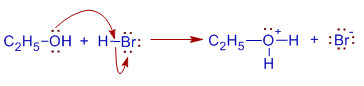 protonation of ethyl alcohol