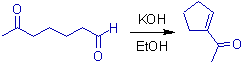 intramolecular aldol condensation of 6-oxoheptanal