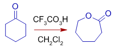 baeyer villiger oxidation of cyclohexanone to caprolactone