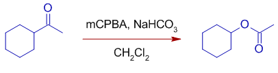 Baeyer villiger oxidation of 1-cyclohexylethanone