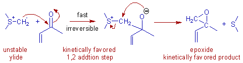 kinetic product with michael acceptor in 1,2 fashion