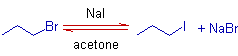 1-bromopropane to 1-iodopropane