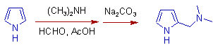 Mannich reaction on pyrrole