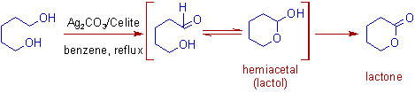 oxidation of 1,5-diol to lactone