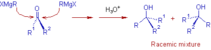 formation of racemic mixture from unsymmetric ketone 1-10b1