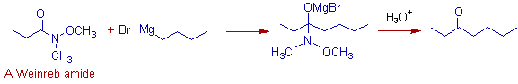 grignard reagent reaction weinreb amide 1-16