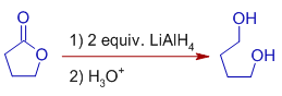 reduction of lactones by LiAlH4