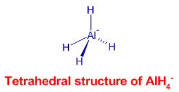 Lithium aluminium hydride LiAlH4 tetrahedral structure