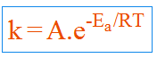 arrhenius equation rate constant of reaction