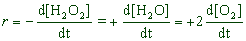 rate relations for decomposition of hydrogen peroxide