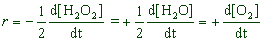 rate relations for decomposition of hydrogen peroxide